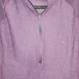 Layers 8 kick it quick zip 2 a long sleeve purple base layer top with quarters z